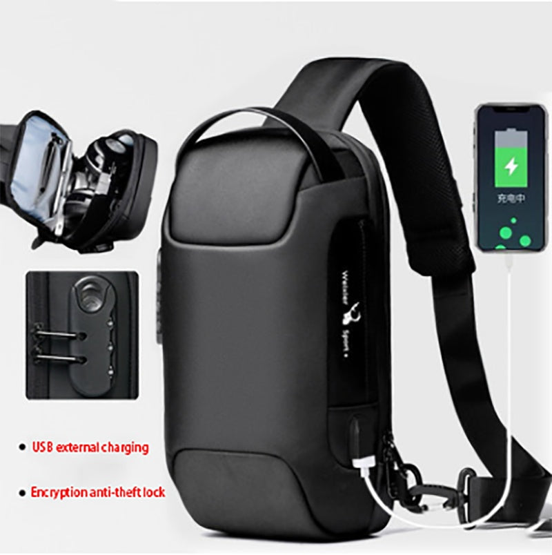 Borsa a Spalla Antifurto Impermeabile con USB Multifunzionale