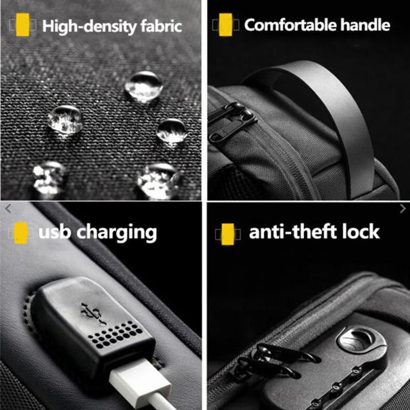 Borsa a Spalla Antifurto Impermeabile con USB Multifunzionale