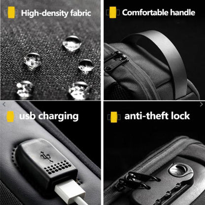Multifunctional Waterproof Anti-Theft USB Shoulder Bag